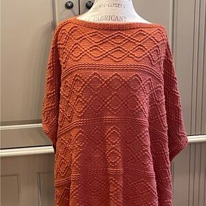 Chic Terracotta Textured Sweater/Shawl